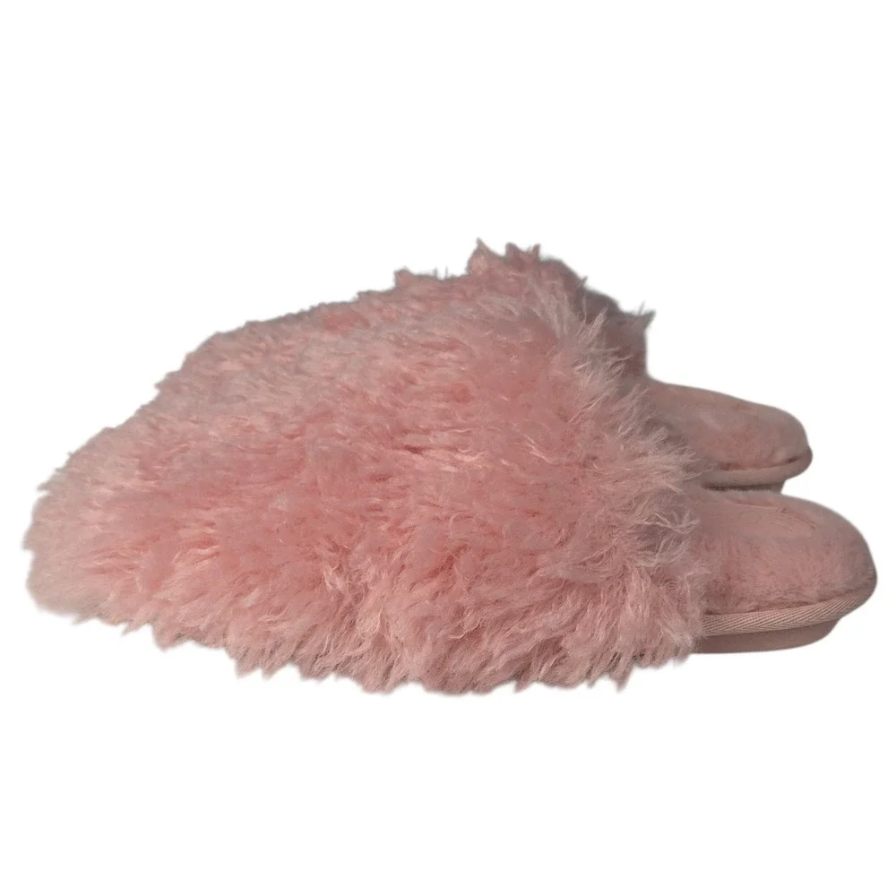 Art Class Slippers‎ Girls YOUTH XL 6-7 Pink Faux Fur Cozy Slide House Shoes New